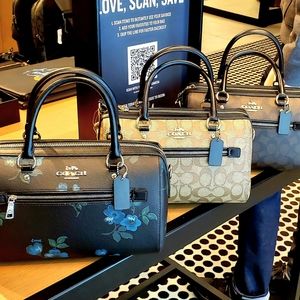 COACH CROSSGRAIN LEARHER ROWAN SATCHEL  MLTI/CLR